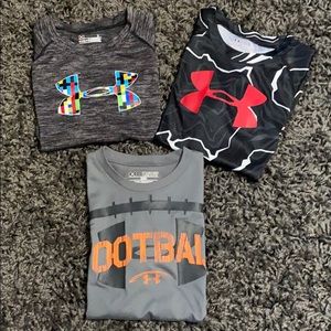 Set of 3 dri fit Under Armour boys shirts. Size 6
